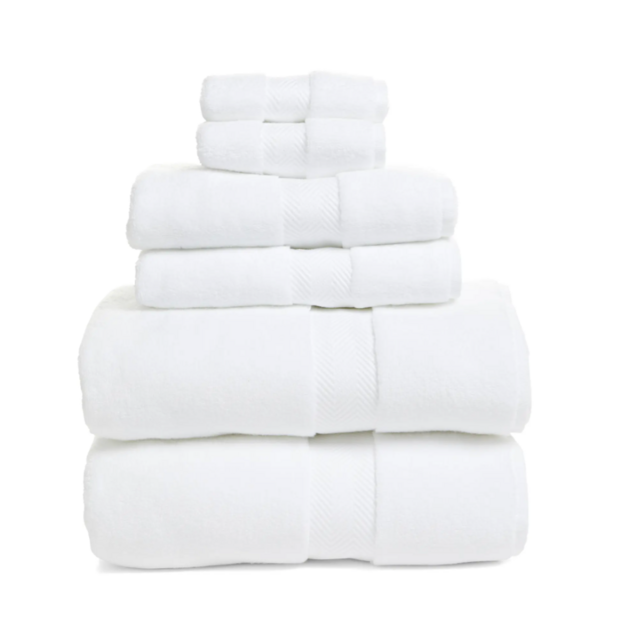 6-Piece Hydrocotton Bath Towel, Hand Towel & Washcloth Set, White