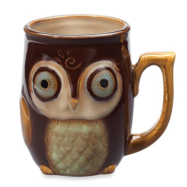Gibson Home Nature's Owl 12-Ounce Mug in Brown