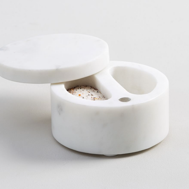 White Marble Divided Salt Cellar