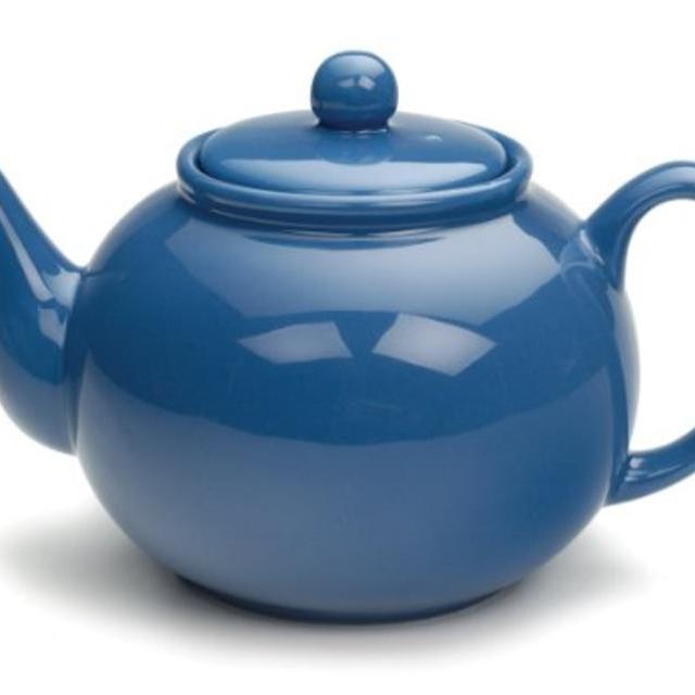 RSVP Light Blue 6 cup Stoneware Chai Teapot