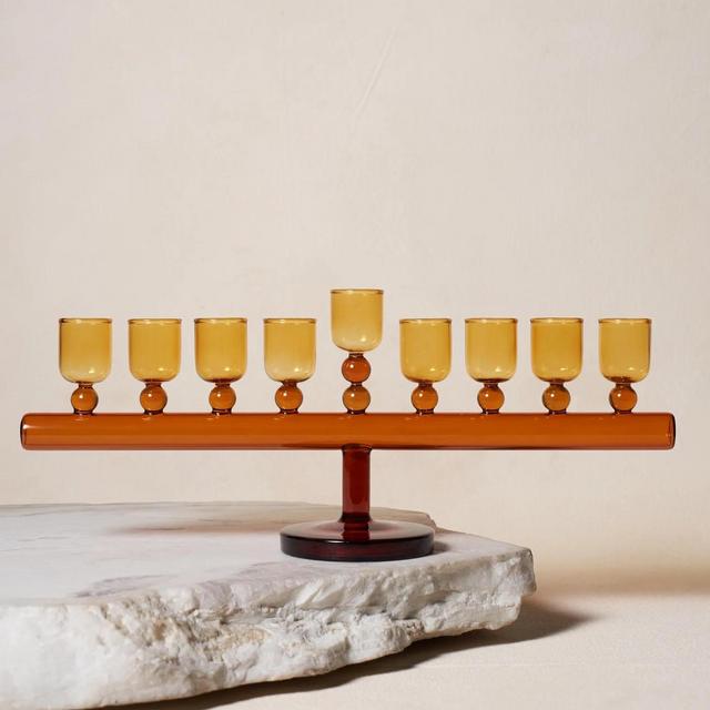 Glass Chanukiah