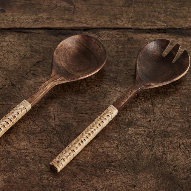 Nickey Kehoe Wood Salad Servers