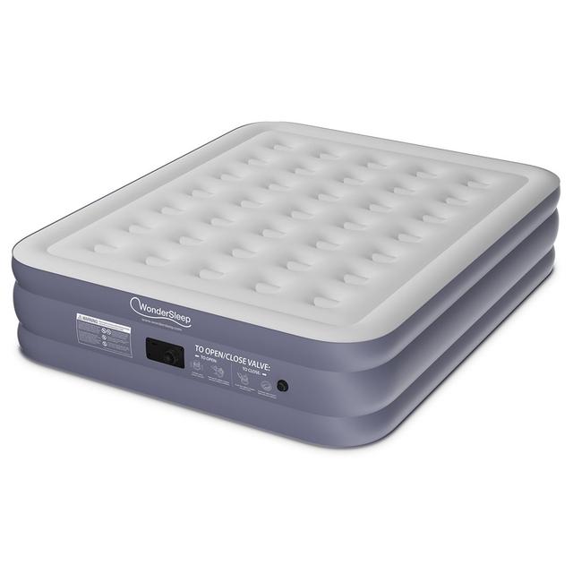 WonderSleep Classic Series Air Mattress with DreamCoil Supporting Technology & Internal High Capacity Pump, Portable Air Bed Height 20" Compact Size
