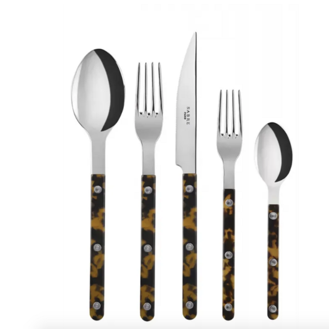 Bistrot Shiny Tortoise 24-Pc Setting (6x: Dinner Knife, Dinner Fork, Soup Spoon, Tea Spoon) | Gracious Style