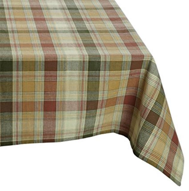 Mahogany Timothy Tablecloth, Woven Fall Colors, 60-inches by 120-inches Oblong