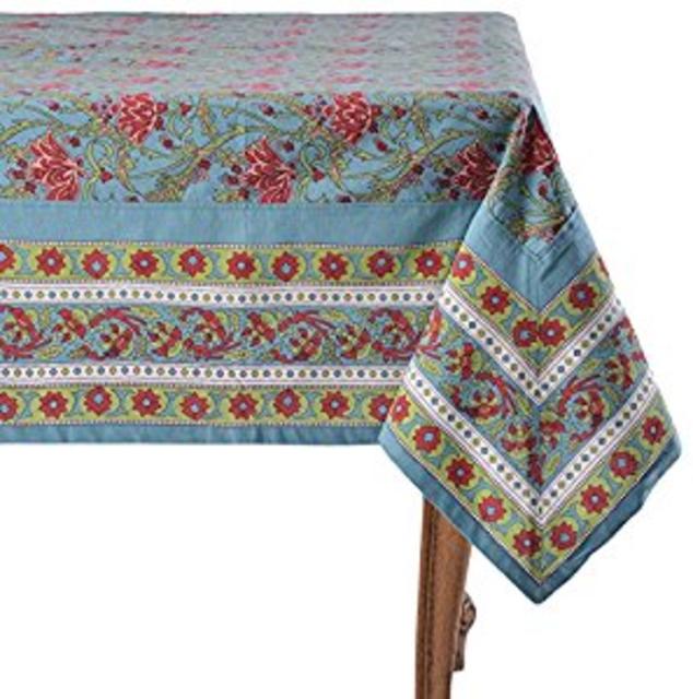 Mahogany Bela Rectangle Tablecloth, 60 x 120", Blue