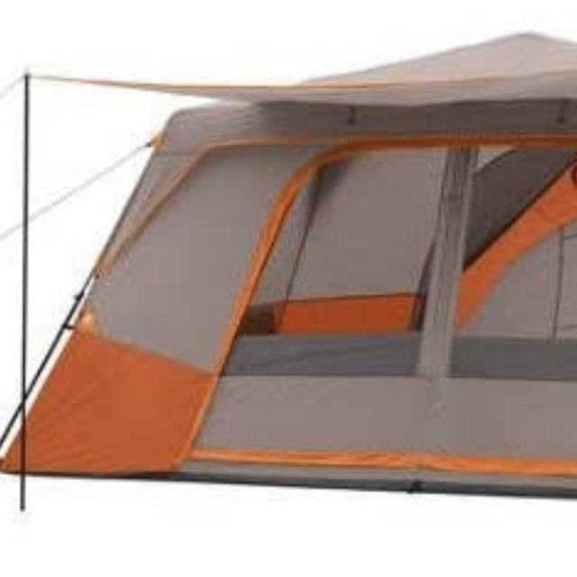 Ozark Trail 11 Person 3 Room 14' x 14' Instant Cabin Tent (Orange)