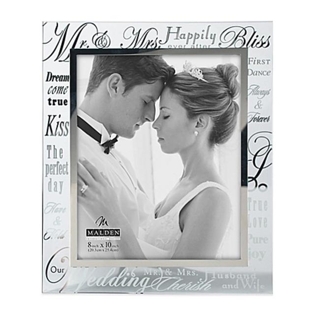 Malden® 8-Inch x 10-Inch Mirrored "Mr. & Mrs." Photo Frame
