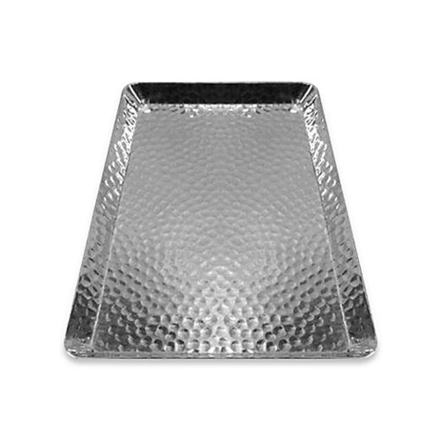 Hammered Aluminum Large Rectangular Vanity Tray