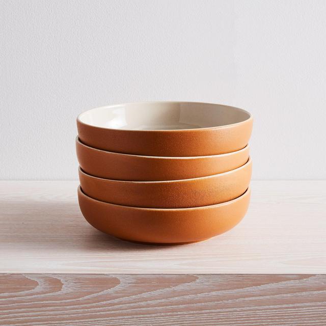 Kaloh Stoneware Pasta Bowl 8 Set - Gold Oak