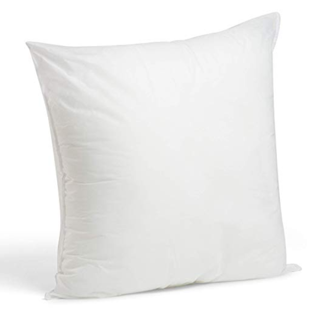 Foamily Premium Hypoallergenic Stuffer Pillow Insert Sham Square Form Polyester, 18" x 18", White