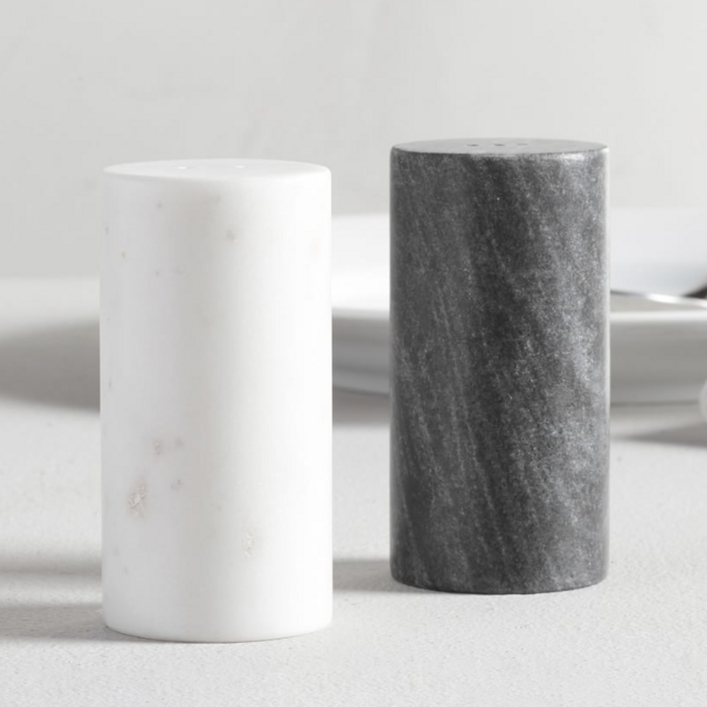 Black & White Marble Salt & Pepper Shakers