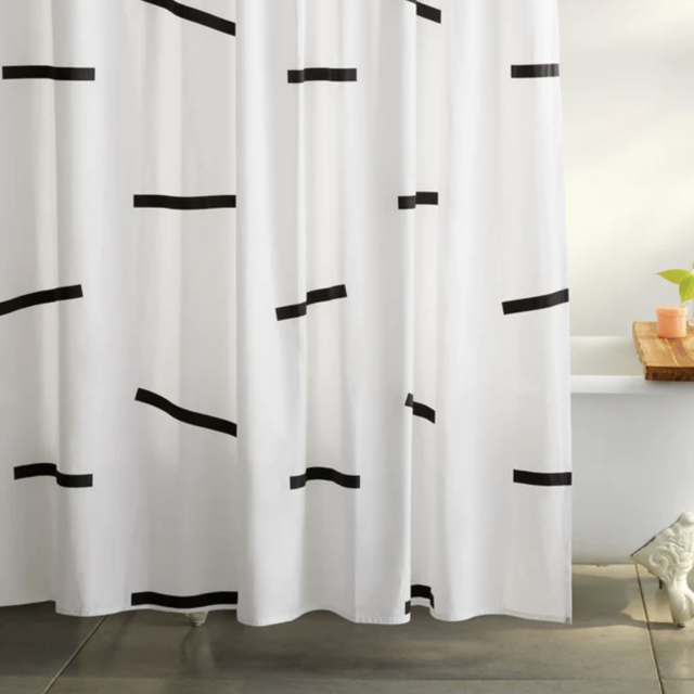 Fabric Curtain- Black Dash