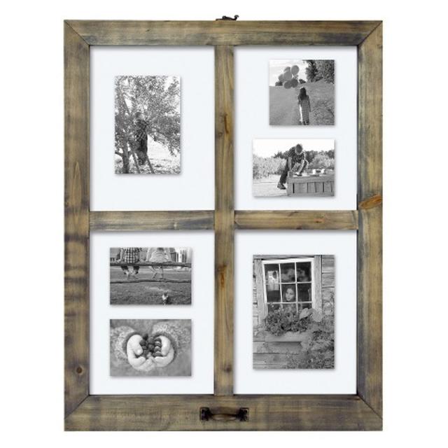 Threshold™ 4 Opening Windowpane Collage Frame - Weathered Grey product details page