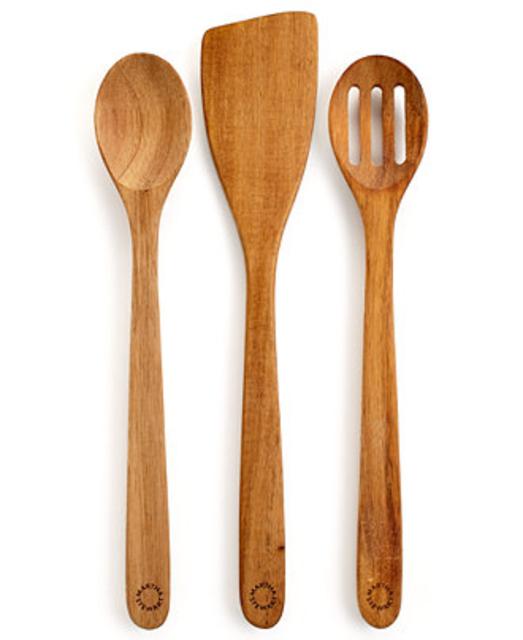 Martha Stewart Collection Set of 3 Acacia Kitchen Utensils