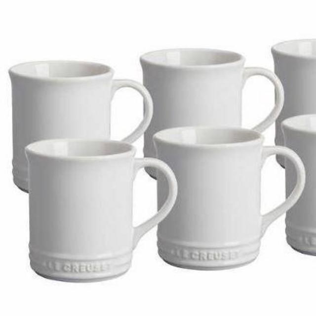 Le Creuset Stoneware 14oz Mug, Set of 6, White