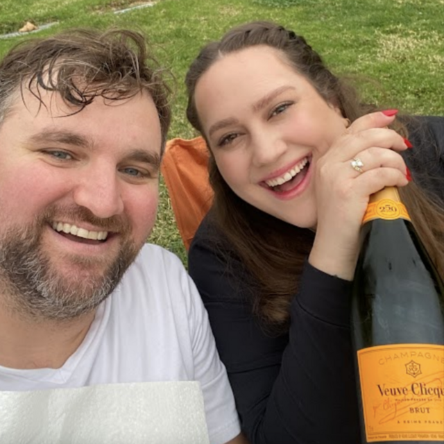A bottle of Veuve Clicquot - our favorite (Cheers to the good times!)