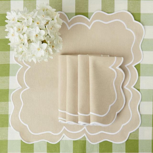 Nancy Sand Square Placemats (Set of 4)