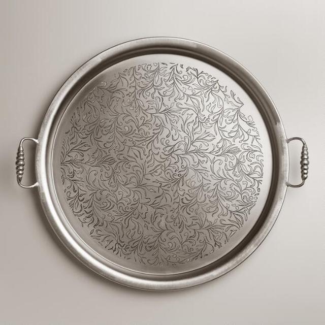 Large Round Iron Tea Tray