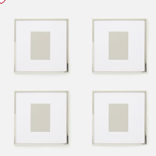 Gallery Frame, Polished Nickel, Set of Four