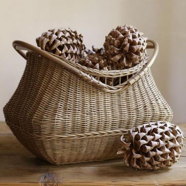 Jacquelyne Rattan Wood Handled Basket