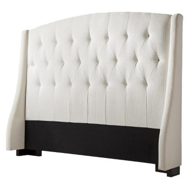 Roma Tufted Wingback Headboard - Cream, Full/Queen