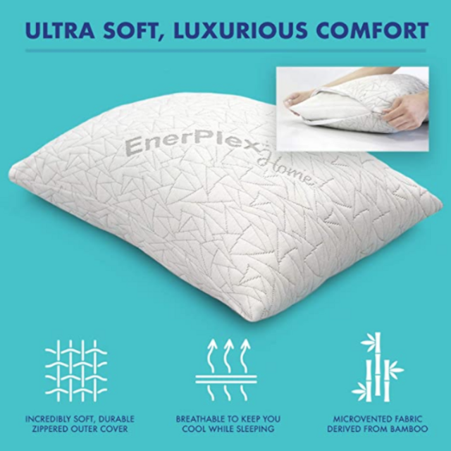 EnerPlex Never-Flat King Pillows 2-Pack,
