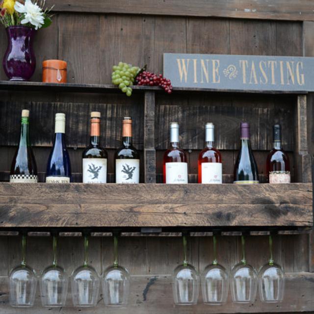 *Dark Walnut* Distressed Pallet Wine Rack
