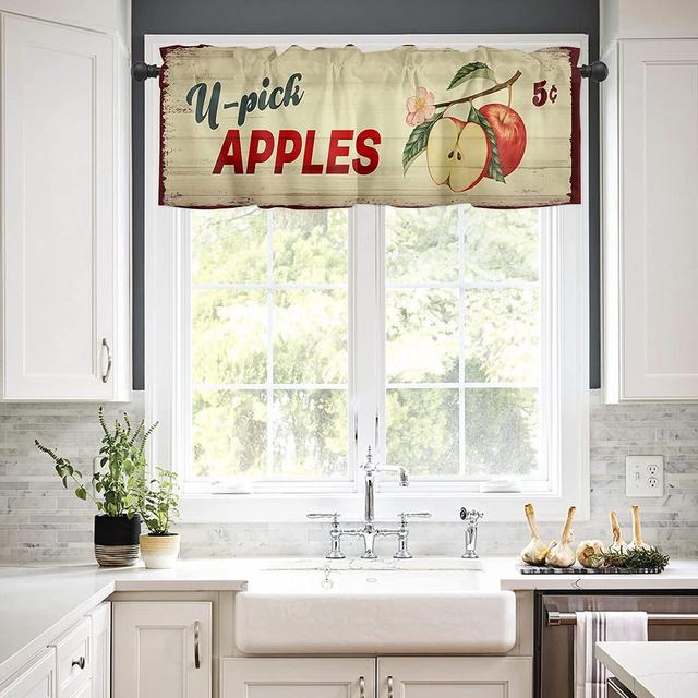 Curtain Valance for Windows Farm Fresh Apples Rod Pocket