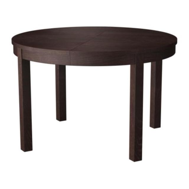 BJURSTA	 Extendable table, brown-black