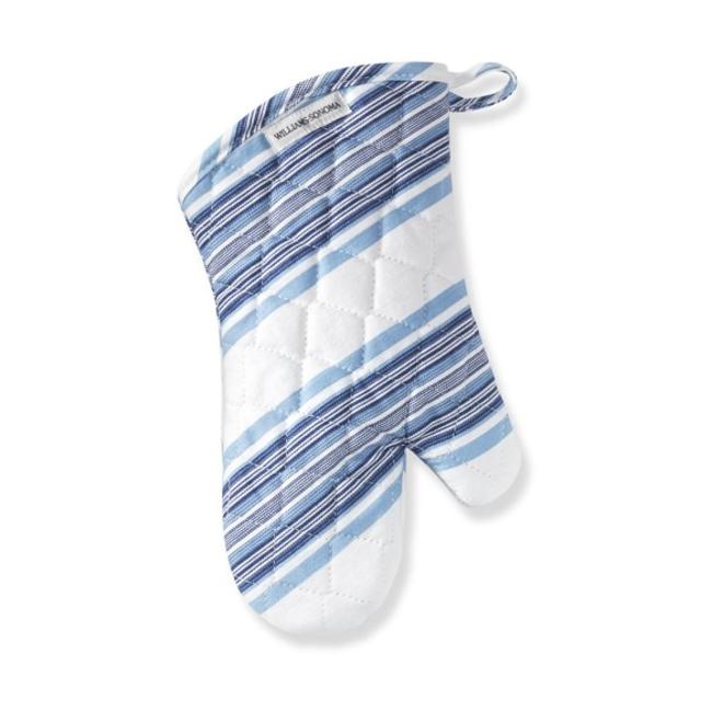 Williams-Sonoma Hampton Stripe Oven Mitt - Bright Blue