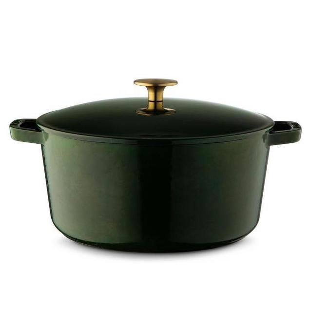Milo By Kana Dutch Oven, 5 1/2-Qt., Emerald with Gold Knob