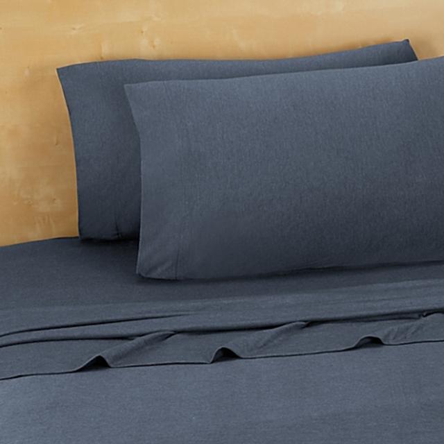 Brooklyn Flat Extra Soft Jersey Queen Sheet Set in Denim Blue