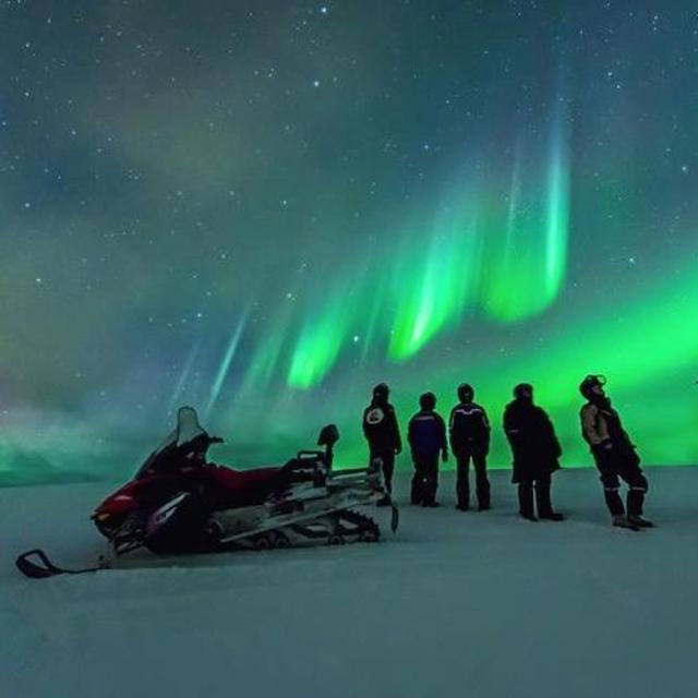 Aurora Hunting with a Snowmobile