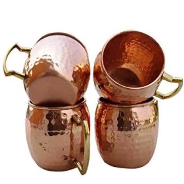 Hammered Copper Moscow Mule Mug Handmade of 100% Pure Copper, Brass Handle Hammered Moscow Mule Mug / Cup.