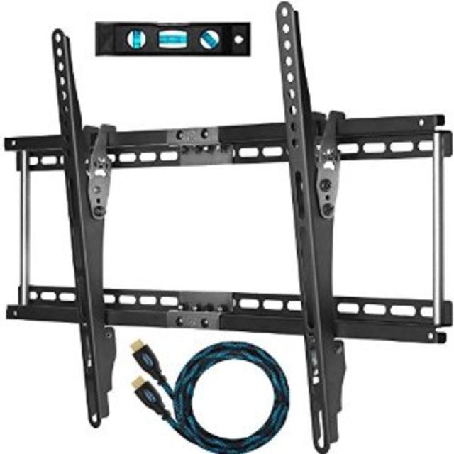 Cheetah Mounts APTMM2B TV Wall Mount for 32-65" TVs (Many from 20-75") Specifically fits up to VESA 600X400, 165lbs, and both 16 and 24 in studs, with a Flush 1.5" Profile and includes a Twisted Veins 10' Braided HDMI Cable and a 6 Inch, 3-Axis Magnetic Bubble Level