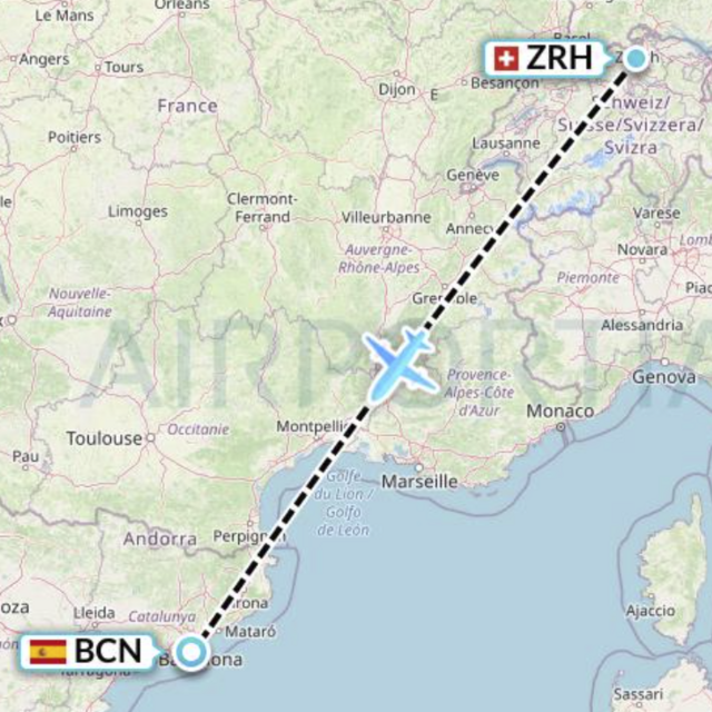 Plane Ticket from Zurich to Barcelona