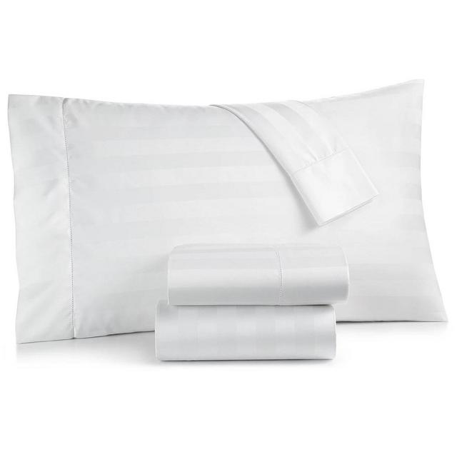 Charter Club Damask 1.5" Stripe Extra Deep Pocket 100% Supima Cotton 550 Thread Count 4 Pc. Sheet Set, Queen, Created for Macy's