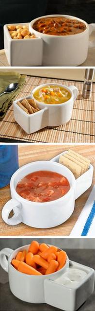 Soup and cracker ceramic mug