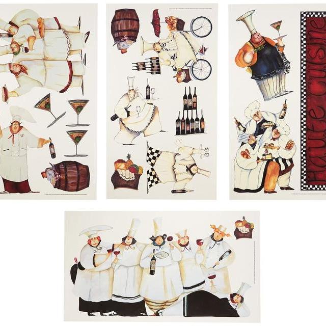 Removable Decal Chefs Decor Home New Wall Peel Stick Decals Chef Italian Fat New