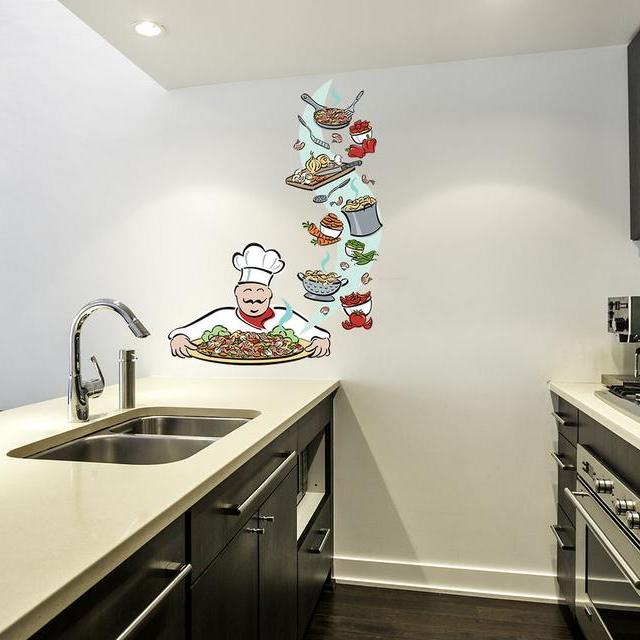 Chef kitchen chef Full Color Decal, Full color sticker, colored Chef gc577