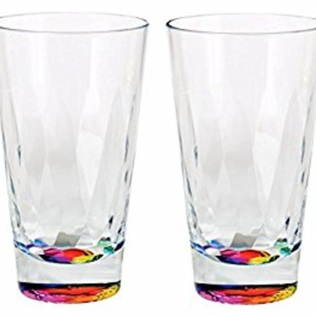 🌈💜💚  4 Rainbow Tumbler Glasses :)