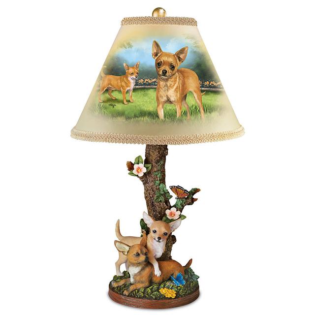 Backyard Buddies Chihuahua Dog Art Table Lamp With Sculpted Base