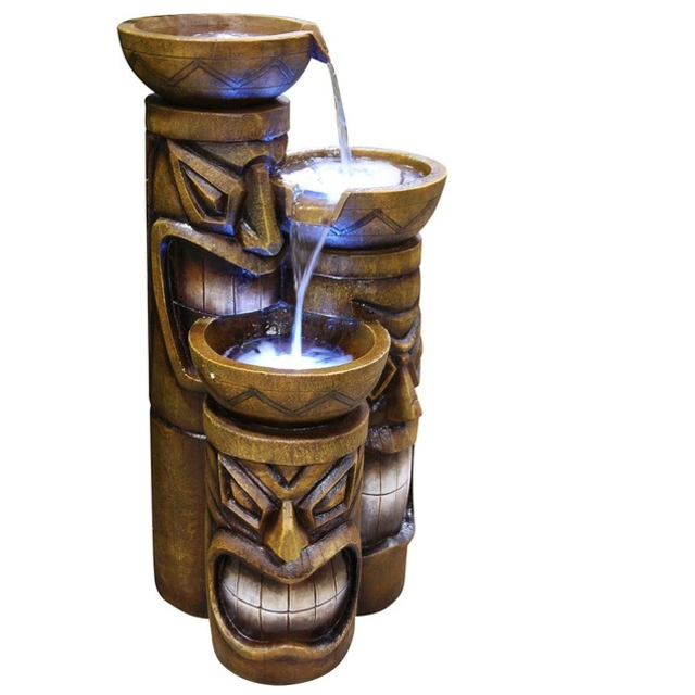 Tiki Fountain With LED Lights