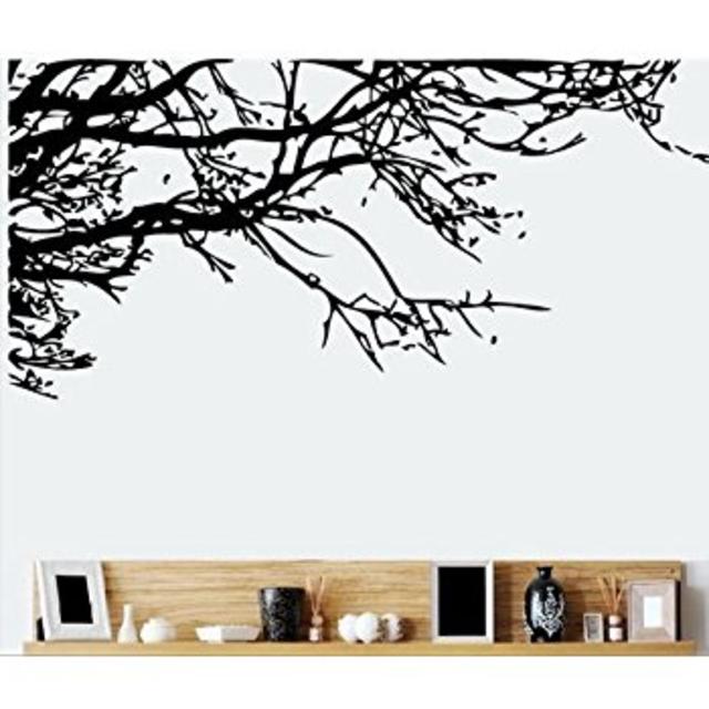 TRURENDI Stunning Tree Branch Removable Wall Art Sticker Vinyl Decal Mural Home Decor (DESIGN 1, 1) OneSize, Black