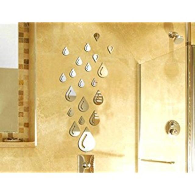 Bestgrew® Water Drop Raindrop Modern Stylish Fashion Art Design Removable DIY Acrylic 3D Mirror Wall Decal Wall Sticker for Bathroom Sitting Room Home Decoration