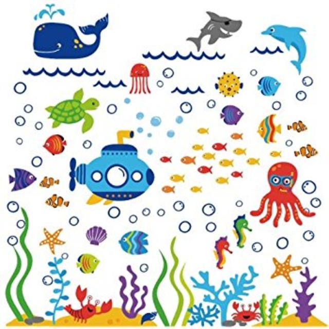 Deep Blue Sea Decorative Peel & Stick Wall Art Sticker Decals