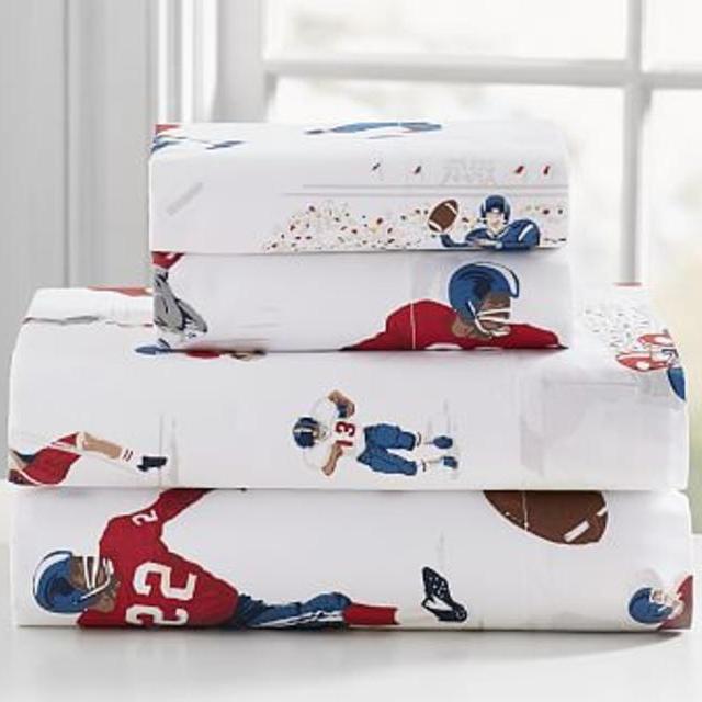 FULL size set Organic Vintage Football Sheet Set