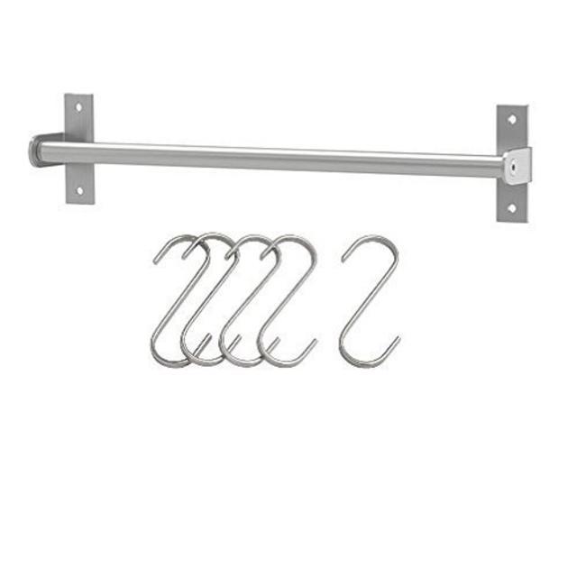 Ikea Kitchen Rail Grundtal Bar Organizer (5 Hooks Included) 15.75"...