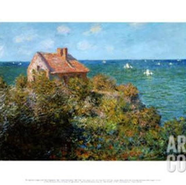 Fisherman's Cottage on the Cliffs at Var Art Print by Claude Monet at Art.com